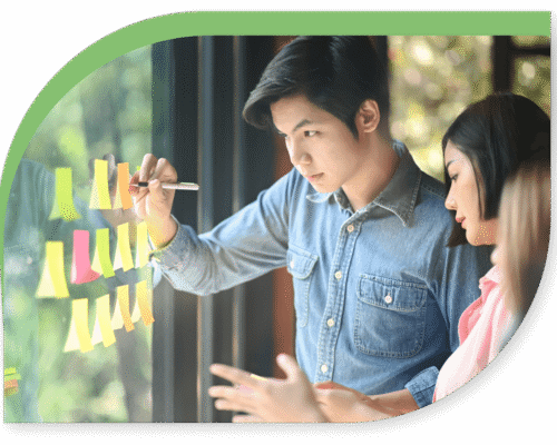 Visual of brain with highlighted executive functions